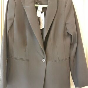 Classic Black Women's Single Button A-line Blazer